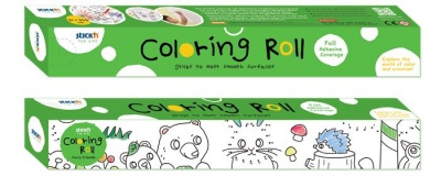 Színező tekercs, öntapadó, 31x355 cm, STICK N, erdei állatok